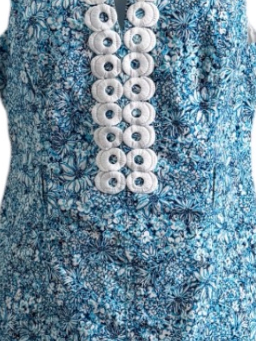 Lilly Pulitzer Guliana Stretch Shift Dress Blooming Together Blue White *No Belt - Picture 6 of 10